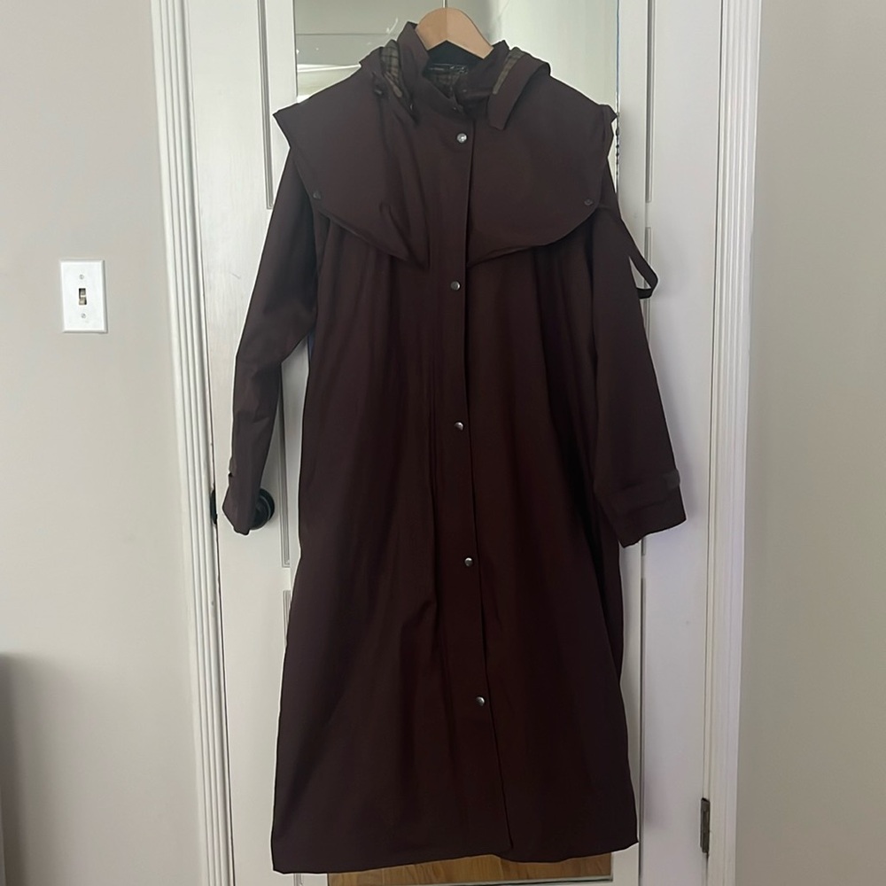 NWT Jack Murphy full length rain coat in Deep Claret